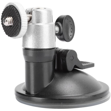 HD-004a Schwarz-Silber-Halterung, Fahrzeughalterung aus Aluminiumlegierung, starker Saugnapf, feste Befestigung (Silber)