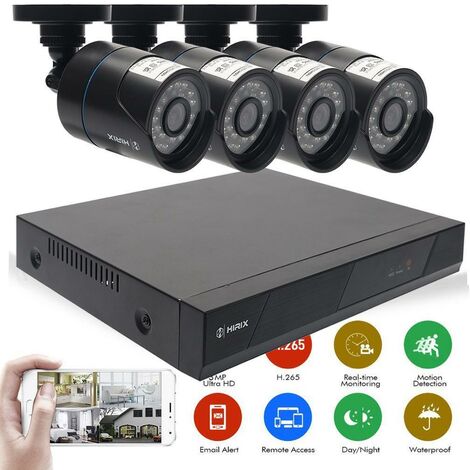 HIRIX HD 4-Channel Home Security CCTV Kit - 500GB HDD