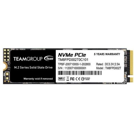 HD  SSD 2TB TEAMGROUP M.2 2280 NVME PCIEX 4.0 MP33 PRO TM8FPD002T0C101