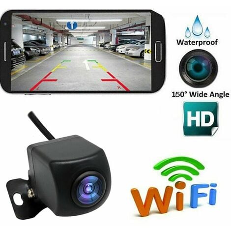 FDC Caméra de recul sans fil HD WIFI Caméra de recul pour voiture, véhicules, caméra de recul WiFi avec vision nocturne, moniteur de recul sans fil LCD étanche IP67