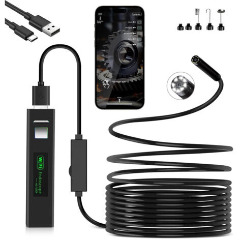 HD WIFI Безжичен ендоскоп камера за телефон съвместим с iOS и Android 720p 5м кабел