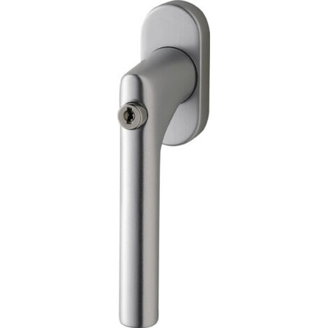 HDM Professional Fenstergriff Edelstahl matt, Gehrungs-Form, 7mm, mit Druckzylinder