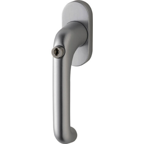 HDM Professional Fenstergriff Edelstahl matt, U-Form, 7mm, mit Druckzylinder