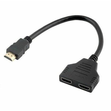 HDMI 2 Dual Port Y SPLITTER 1080p HDMI-compatible V1.4 Male adapter cable to double female 1 Entrance 2 outputs