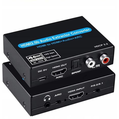 HDMI 2.0 TOSLINK EXTRACTOR ARC 5.1 CONVERTIDOR HDCP