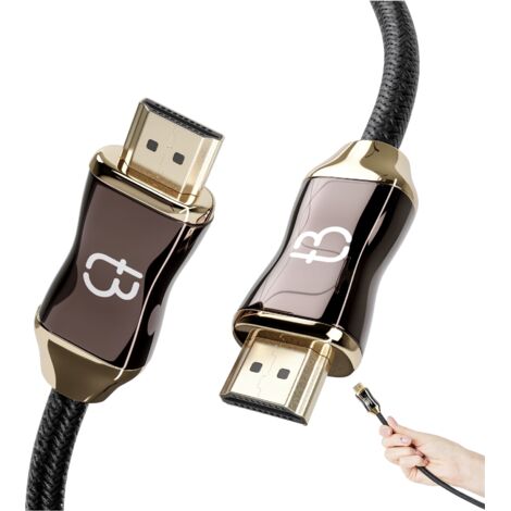 HDMI 2.1-Kabel, geflochten, 5 m, 8K, 4K, 120 Hz, sauerstofffreies Kupfer 99,9 % für PS5/XBX