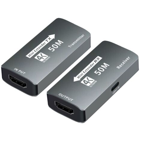 HDMI 4K répéteur 50 mètres, amplificateur câble réseau RJ45, transmetteur récepteur HDMI haute vitesse