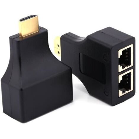 HDMI à câble d\'extension réseau double port RJ45 par ordinateur Cat 5e & 6 HD 1080P 3D