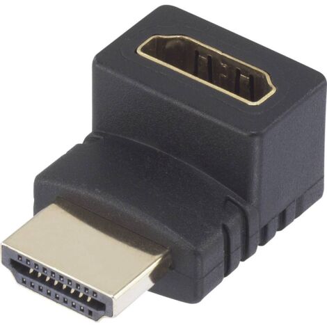 HDMI Adattatore [1x Spina HDMI - 1x Presa HDMI] Angolato verso l'alto a 270° contatti connettore dorati SpeaKa Professi