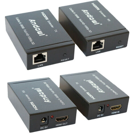 Hdmi Extender Ethernet Network Cable Lan Over Cat5e Cat6 60 Metres Hdmi 3d 1080p