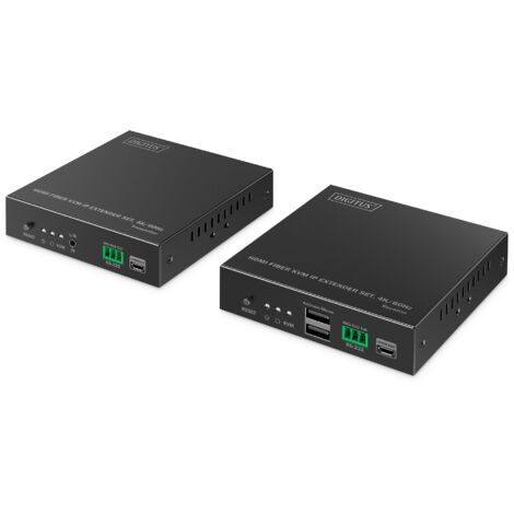 HDMI Fiber KVM Extender Set - 4K/60Hz - 40 km/300m - IP 1G - Black [DS-55348]