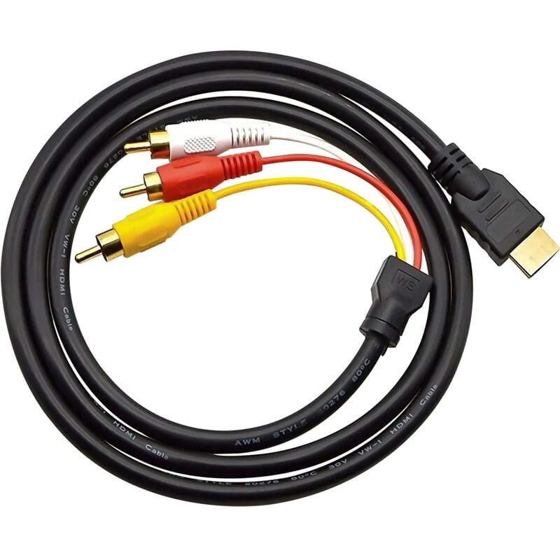 Prise Péritel 1.5 M Scart A Rca Composite 3 Cables Audio Connection Son  Image Fr