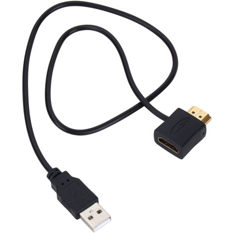 HDMI-Stecker auf HDMI-Buchse-Adapter mit 50 cm USB 2.0-Stromkabel