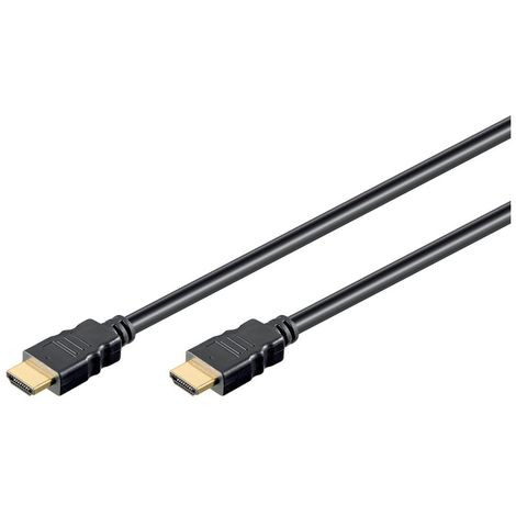 WENTRONIC HDMI Stecker Rund Kabel High Speed 1m HDCP Konform schwarz TV DVD Audio 3D Wiedergabe