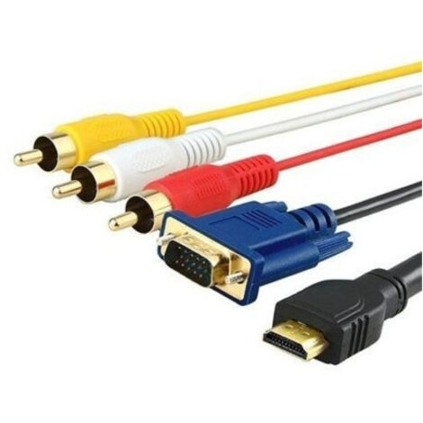 Hdmi To Vga And Rca Tv Dvd Lcd Led Hdtv Splitter Converter Adapter Cable
