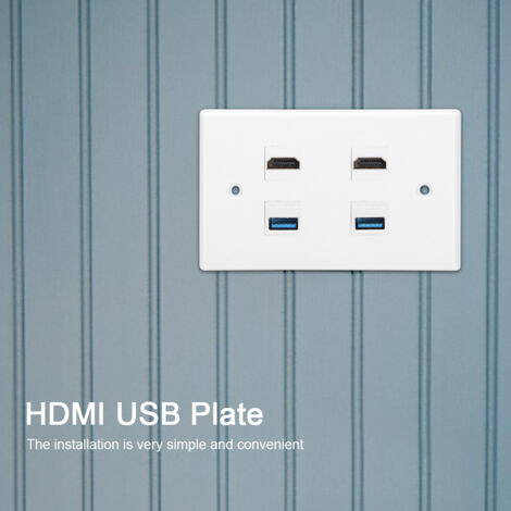 HDMI/USB-Wanddose ABS Schnelle Montage mit Schrauben