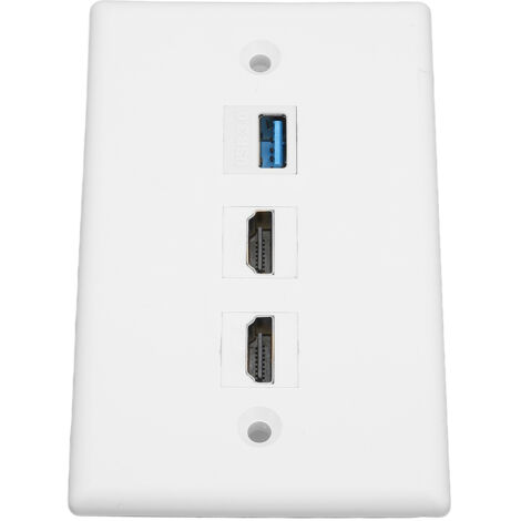 HDMI-Wanddose mit 2 Anschlüssen, Ethernet und USB 3.0 – Unterstützung für Keystone-Module