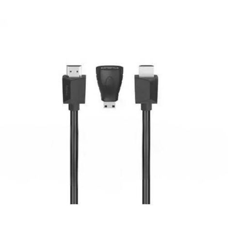 HDMI zu HDMI Kabel, 1,5 Meter mit 2 Adaptern, Schwarz Vielseitige Verbindungslösung