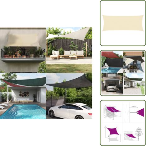 HDPE - vidaXL Vela Parasole 160 g/m² Crema 2x5 m in HDPE - Protezione UV