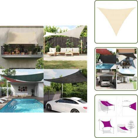 HDPE - vidaXL Vela Parasole 160 g/m² Crema 4x4x5,8 m in HDPE - Protezione UV