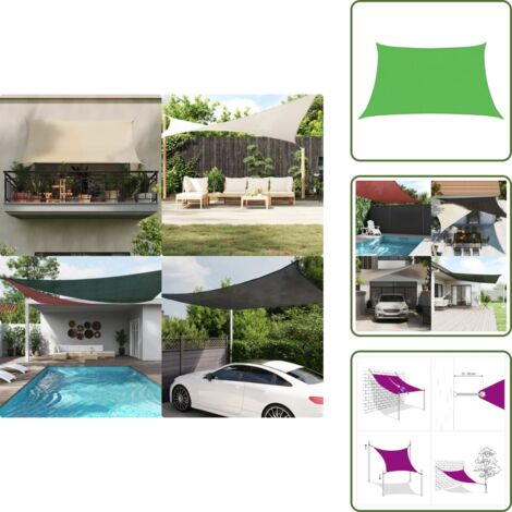 HDPE - vidaXL Vela Parasole 160 g/m² Verde Chiaro 3/4x2 m in HDPE - Ombrellone in polietilene