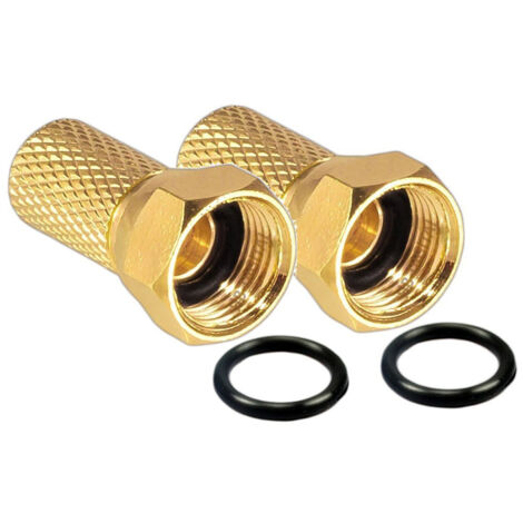 HDSAT 2X FICHE F COULEUR OR GOLD 7 MM DORE AVEC JOINT TORIQUE