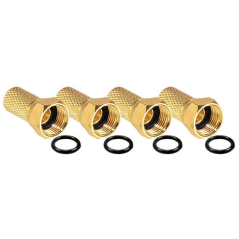 HDSAT 4X FICHE F COULEUR OR GOLD 7 MM DORE AVEC JOINT TORIQUE