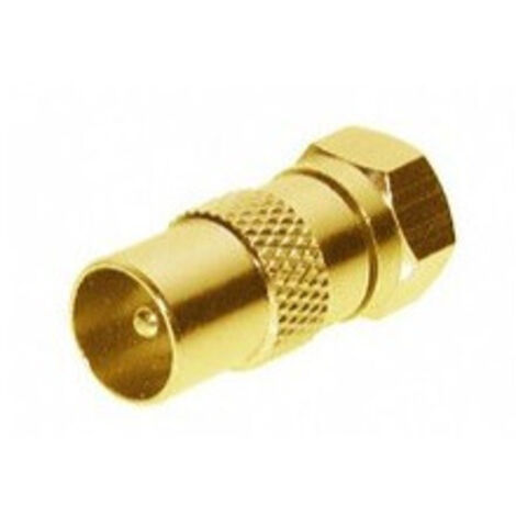 HDSAT Adaptateur d'antenne Fiche F F mâle - Coax Mâle (IEC) GOLD