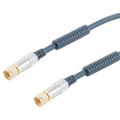 HDSAT Cable Coaxial PRO 2,5m Connecteur F Male/Male Haut de gamme Home Cinema