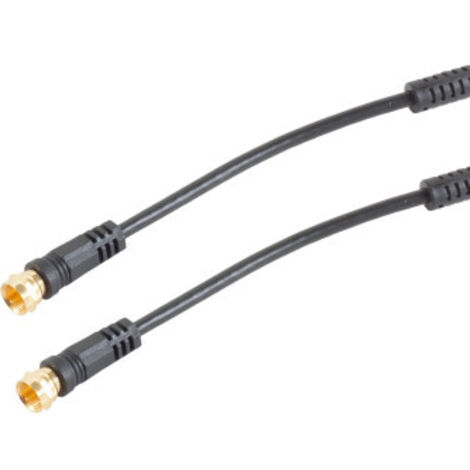 Cordon Câble Coaxial Connecteurs Fiche F Mâle/Mâle 5 m Antenne TV Satellite