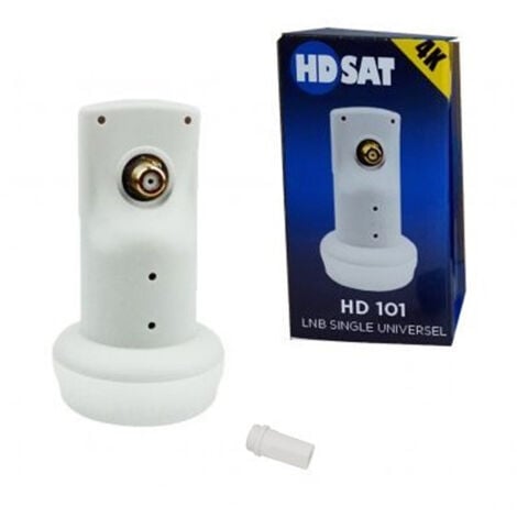 HDSAT HD101 LNB Single Tête Parabole Universelle Full HD 4K Gain 65dB