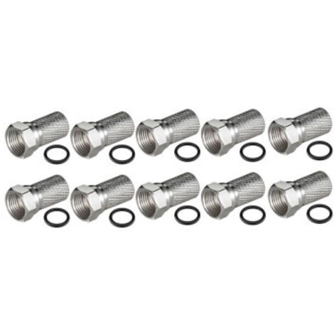 HDSAT LOT DE 10 FICHES F 7MM AVEC JOINT TORIQUE CONNECTEUR SATELLITE