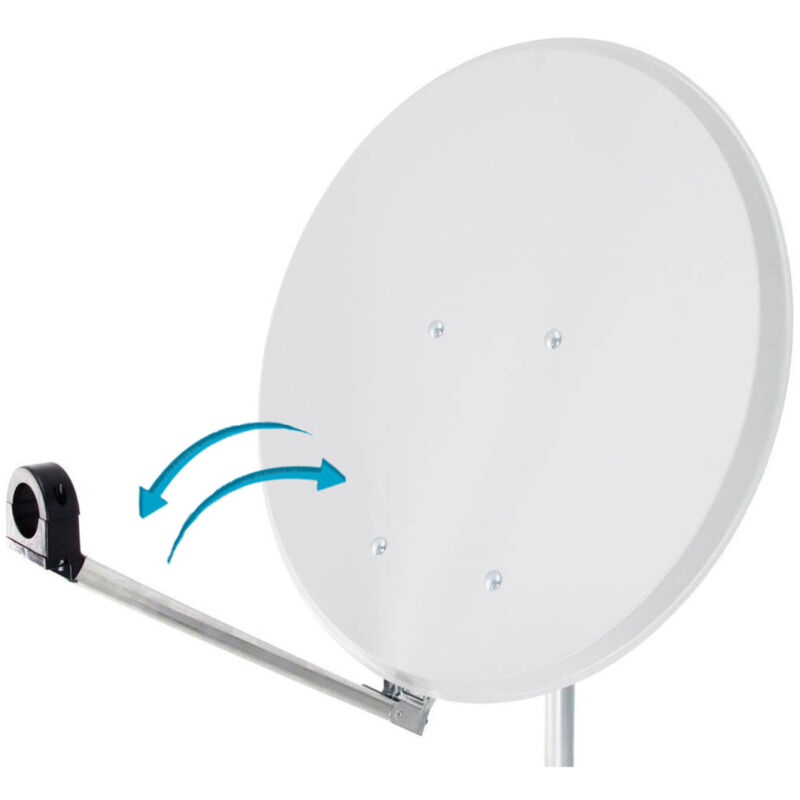 HDSAT Parabole satellite Acier Blanche 65cm Click-Clack PREMONTEE support Pliable Repliable