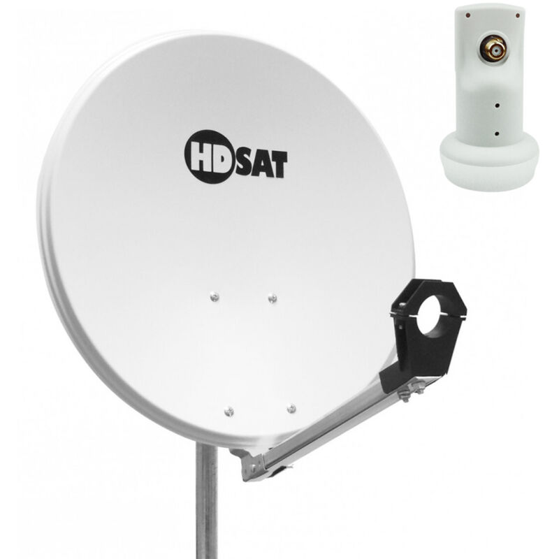 Hdsat - Pack Parabole satellite acier 60cm + lnb Single hd 4K