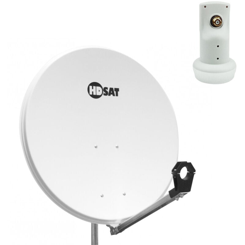 Pack Hdsat Parabole satellite acier 80cm + lnb Single hd 4K idéal astra eutelsat