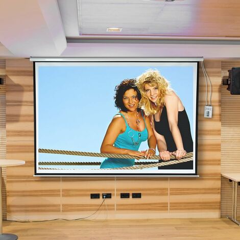 HDTV Motor Leinwand inkl. FFB - 300x229cm Beamerleinwand Projektionsleinwand