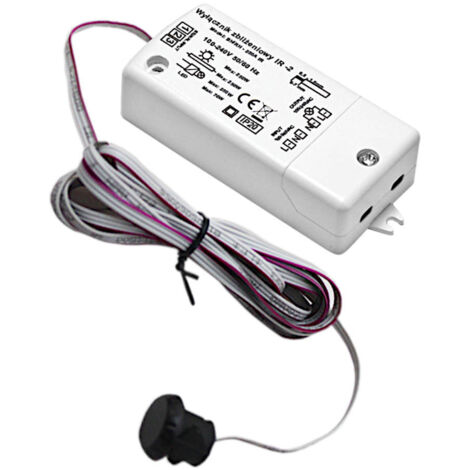 HE-WDP-2-IR: Infrarotschalter für Schiebetüren, Eingang/Ausgang 230 V/230 V, max. 250 W, Einbausensor, schwarz, rund