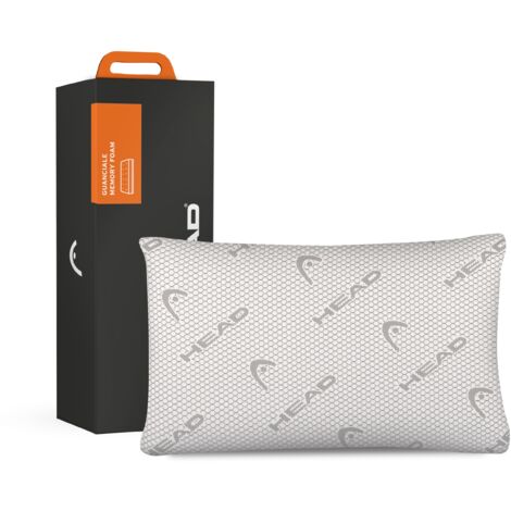 HEAD Active Rest - Cuscino Memory Foam Traforato, Cuscino Cervicale per Dormire Ergonomico in Grafene Antistatico Mantiene Melatonina Alta, Cuscino Letto con Federa Tessuto Lavabile 42x72, Bianco/Grey