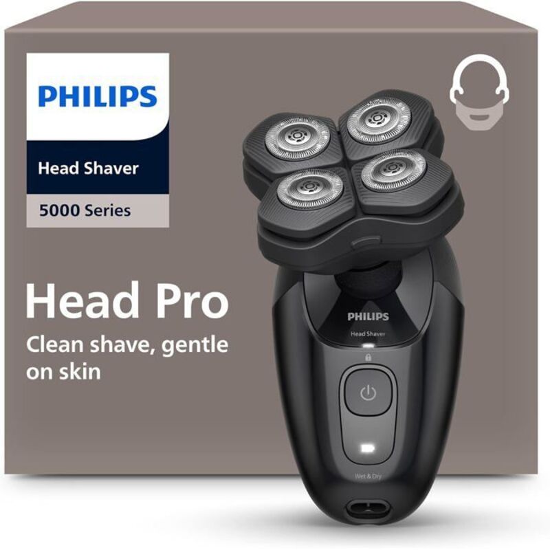 Head shaver - PHILIPS - HS5980/15 Pro 5000 - 360° flexible head - ComfortCut blades - 60 min autonomy
