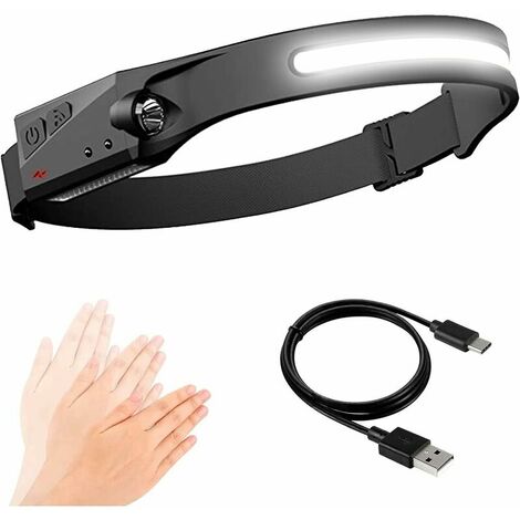 Head Torch, LED Headlights,USB Rechargeable Headlamp Induction with 5 Modes,Super Bright IPX4 Waterproof Camping Lights for Adults,1200mAh Lightweight Head Lamp Flashlight for Running,Fishing