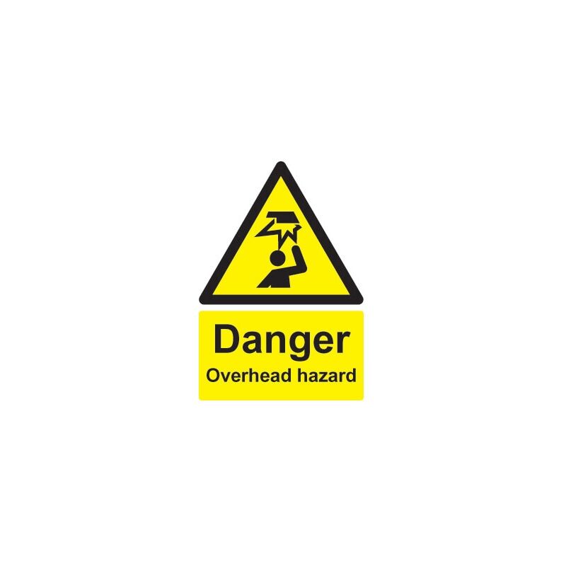 Sitesafe Overhead Hazard Rigid PVC Danger Sign - 420 X 594MM