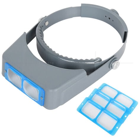 Headband Magnifier, Professional Dual Lens Jewelry Loupe, Opitcal Glass Binocular Magnifier with Lens Magnification-1.5X 2X 2.5X 3.5X for Repair, Crafts