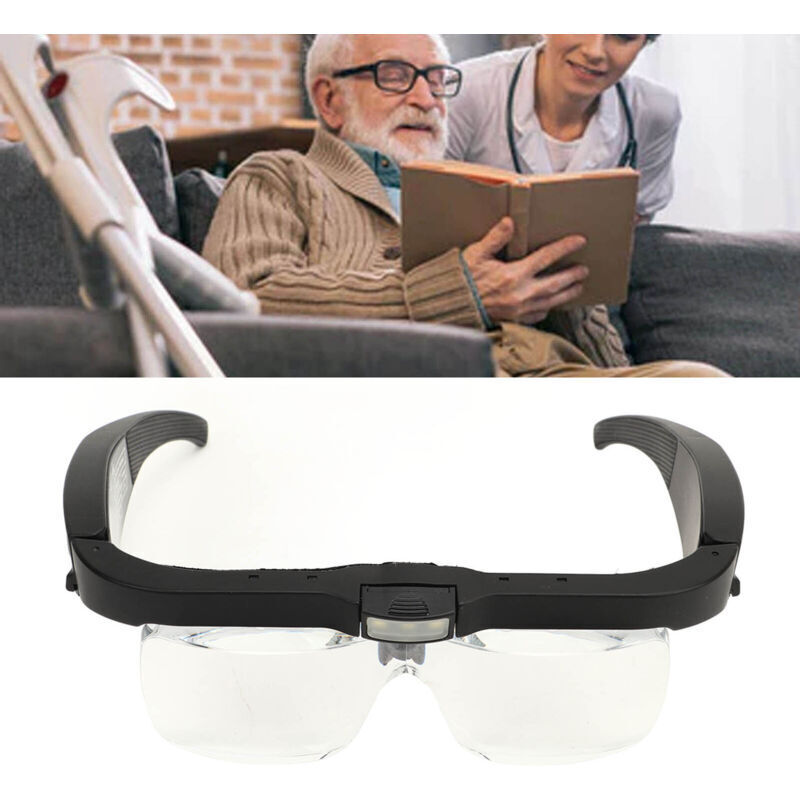 Headband-mounted magnifiers with 5 lenses, 3 LED lights, 2 adjustable speeds. Headband magnifier 3.7V.