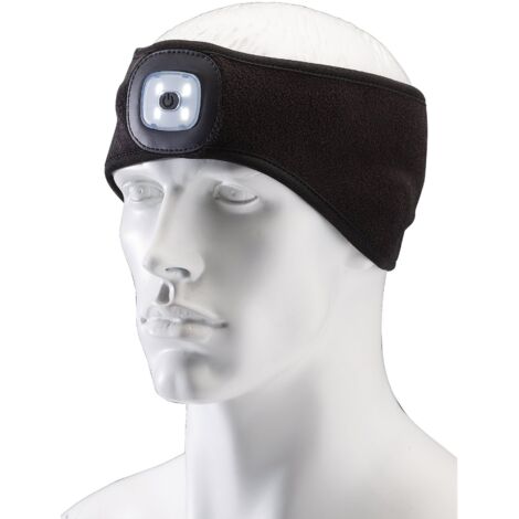 Headband with USB Rechargeable LED Torch, 1W, Black, One Size (95172)