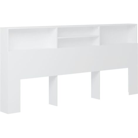 Headboard Cabinet White 220x19x103.5 cm vidaXL