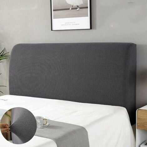 MUMU Headboard cover, headboard protective cover, dustproof, washable headboard cover, complete package, 360°, gray, 150 cm, suitable for headboard 140-170 cm