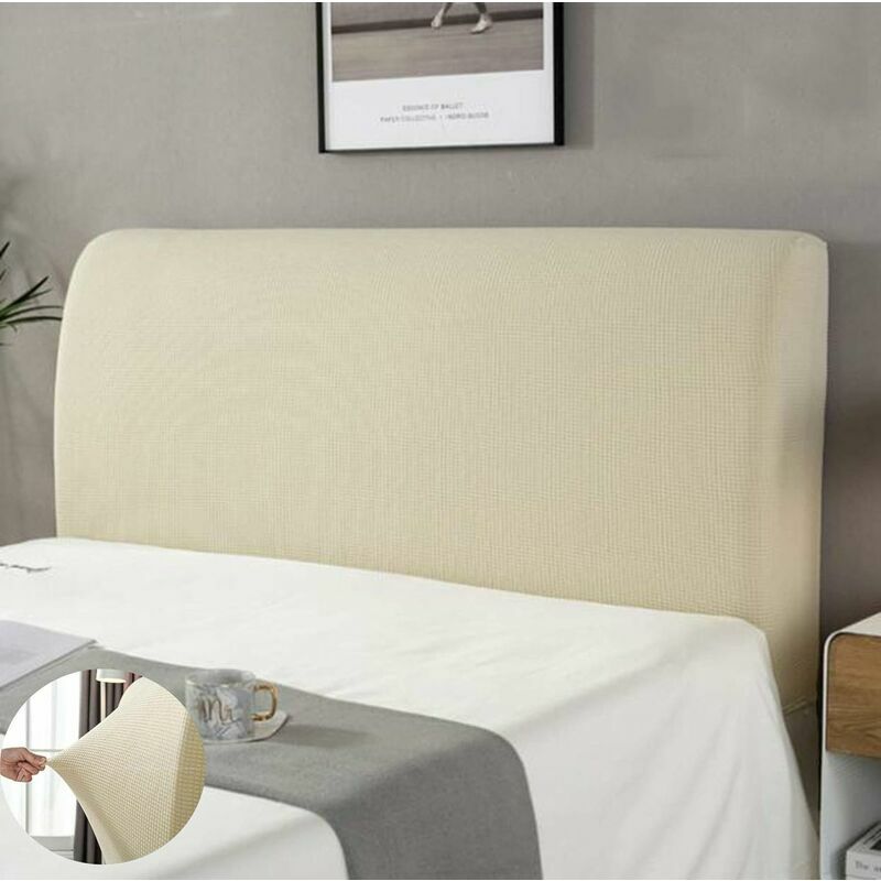 Headboard cover, Protective cover for headboard Dust-proof washable headboard cover Complete pack 360�� Beige 150 cm Suitable for headboard 140-170