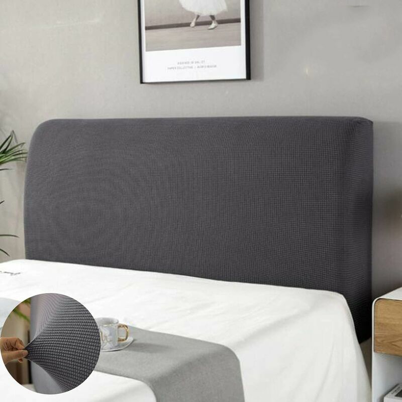 Headboard Cover,Headboard Protective Cover Dustproof Washable Headboard Cover Full Pack 360�� Gray 180cm Suitable for headboard 170-190cm -