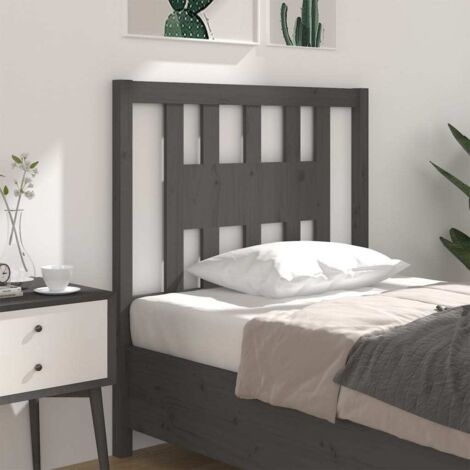 Headboard Grey 106x4x100 cm Solid Wood Pine vidaXL