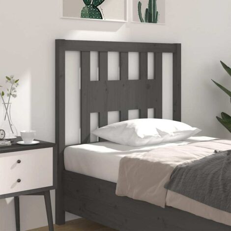 Headboard Grey 96x4x100 cm Solid Wood Pine vidaXL